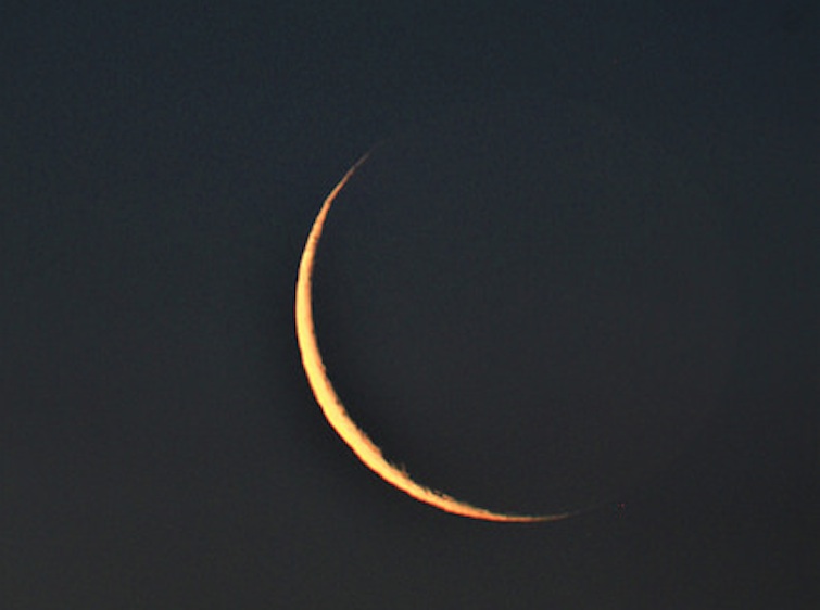 La Luna menguante desde Las Vegas, Nevada (EE. UU.)