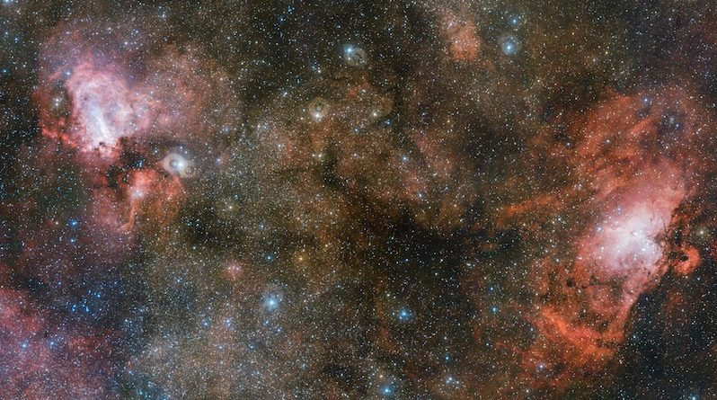 El Telescopio VST capta tres nebulosas en una sola imagen