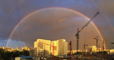 Arcoíris doble desde la ciudad de Harbin, China