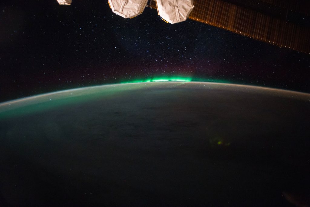 Auroras australes desde la Estación Espacial Internacional