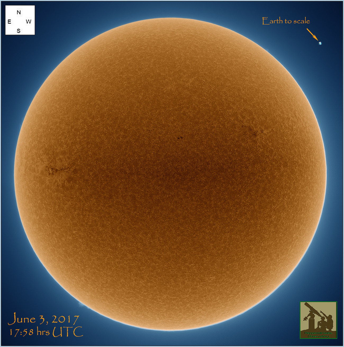 Foto del Sol en la línea de emisión H-alfa
