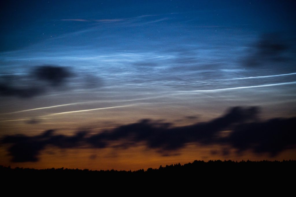 Nubes noctilucentes desde Szubin, Polonia