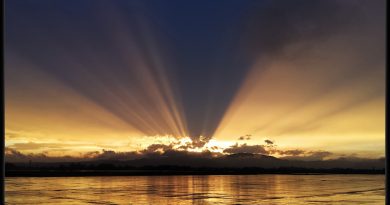 Rayos crepusculares desde Graz, Austria