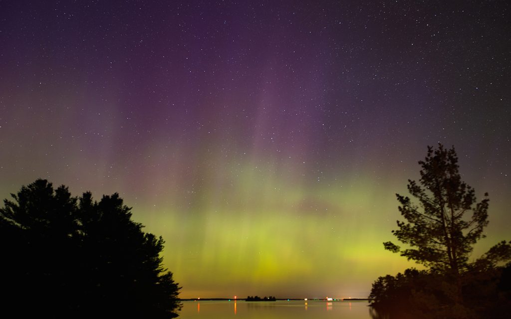 Auroras boreales desde Redwood (Nueva York, Estados Unidos)