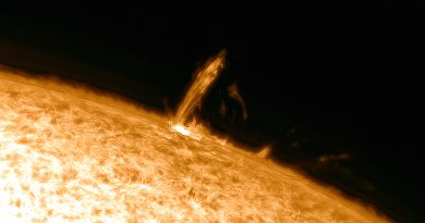 Foto de una prominencia solar tomada el 31 de mayo