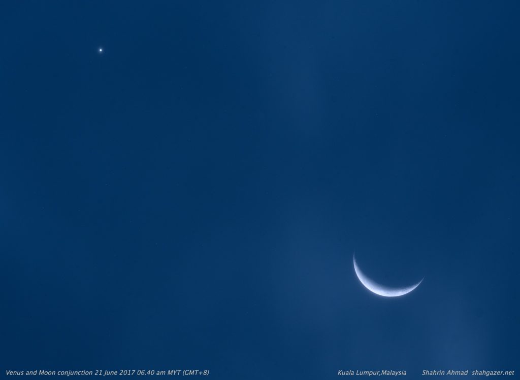 La conjunción de la Luna y Venus desde Malasia