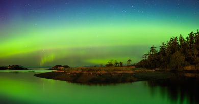 Auroras boreales desde la Columbia Británica, Canadá