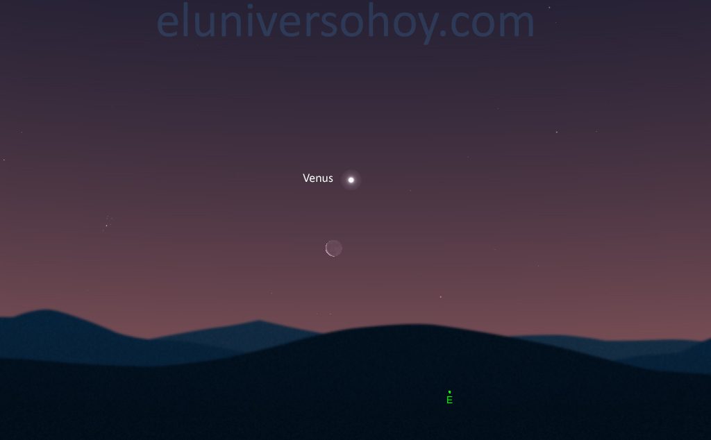 La conjunción de la Luna y Venus será visible antes del amanecer del 21 de junio