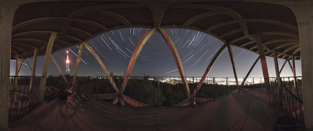 Imagen de rastro de estrellas desde Budapest, Hungría