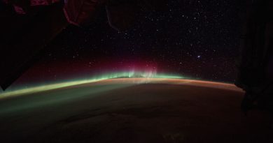 Auroras australes desde la Estación Espacial Internacional