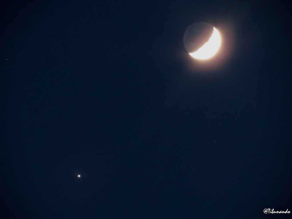 La Luna y Júpiter desde Caracas, Venezuela