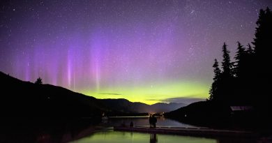 Auroras boreales desde Whistler (Columbia Británica, Canadá)