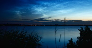 Nubes noctilucentes desde Uitgeest (Países Bajos)