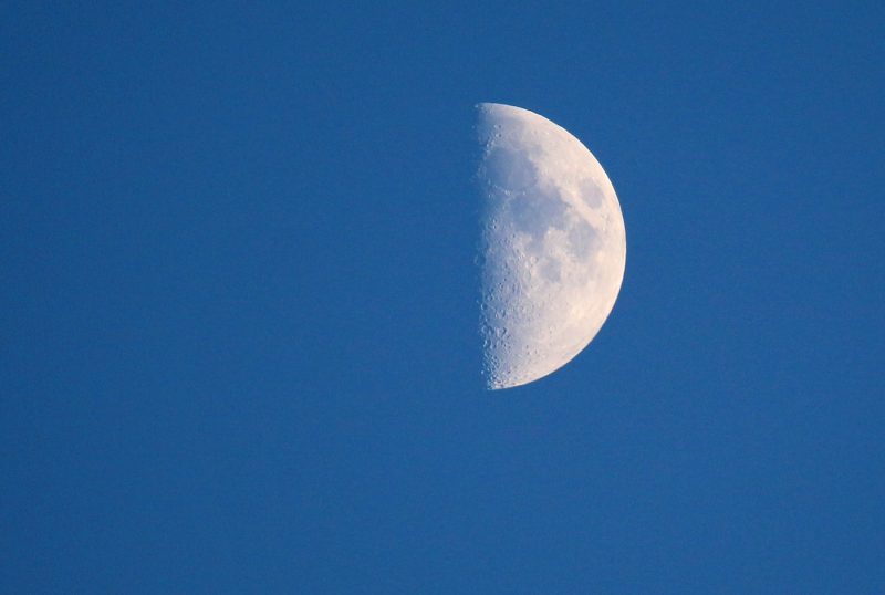La Luna en fase Cuarto Creciente desde el Montseny, Barcelona