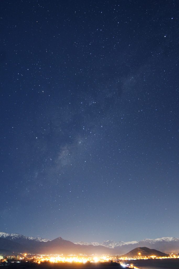 La Vía Láctea y la Cordillera de los Andes desde San Felipe, Chile