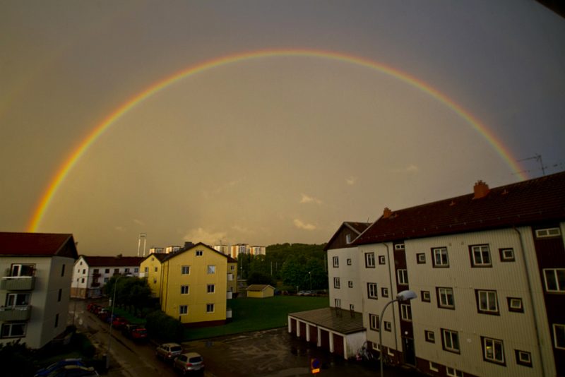 Foto de un arcoíris desde Göteborg, Suecia