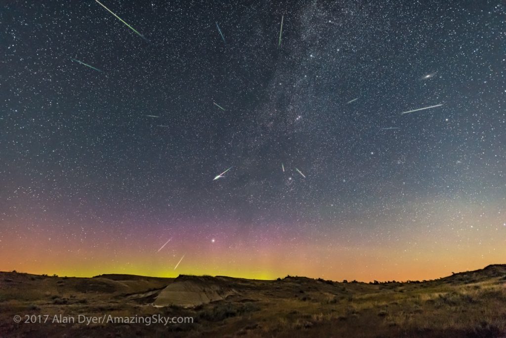 Perseidas, auroras, la Vía Láctea y la Galaxia de Andrómeda
