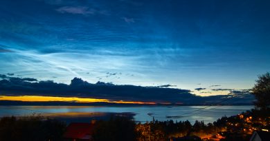 Nubes noctilucentes desde Trondheim, Noruega
