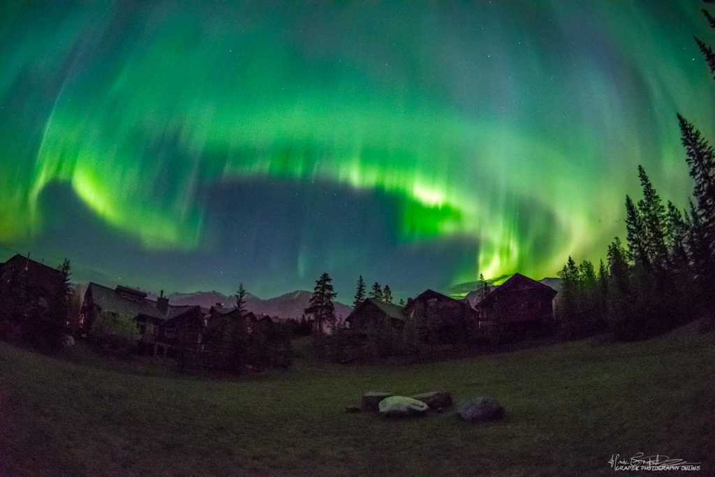 Auroras boreales desde la provincia de Alberta, Canadá