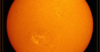 Imagen del Sol tomada en la línea de emisión H-alfa