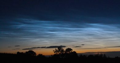Nubes noctilucentes desde Banff, Escocia