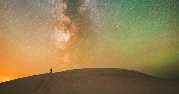 Imagen de la Vía Láctea desde la península de Jutlandia, Dinamarca