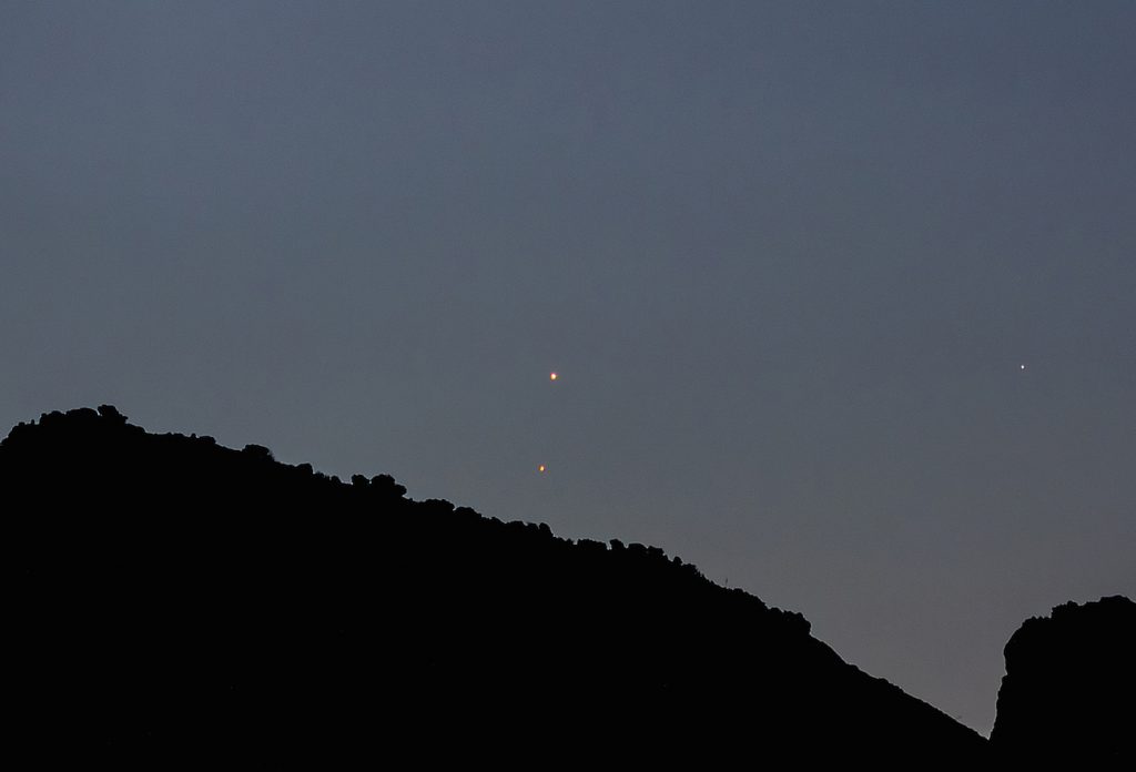 Mercurio y Marte desde Arizona, Estados Unidos