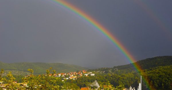 Arcoíris desde Sajonia, Alemania