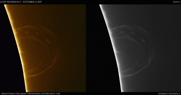 Imágenes de una prominencia solar (11-septiembre-2017)