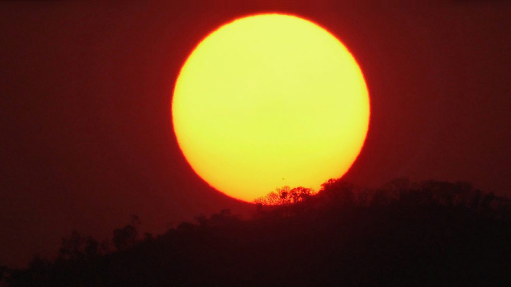 La puesta de Sol desde Zimbabue