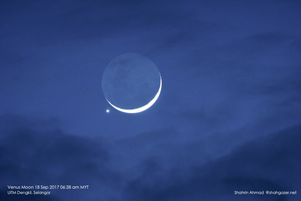 La Luna y Venus desde Malasia