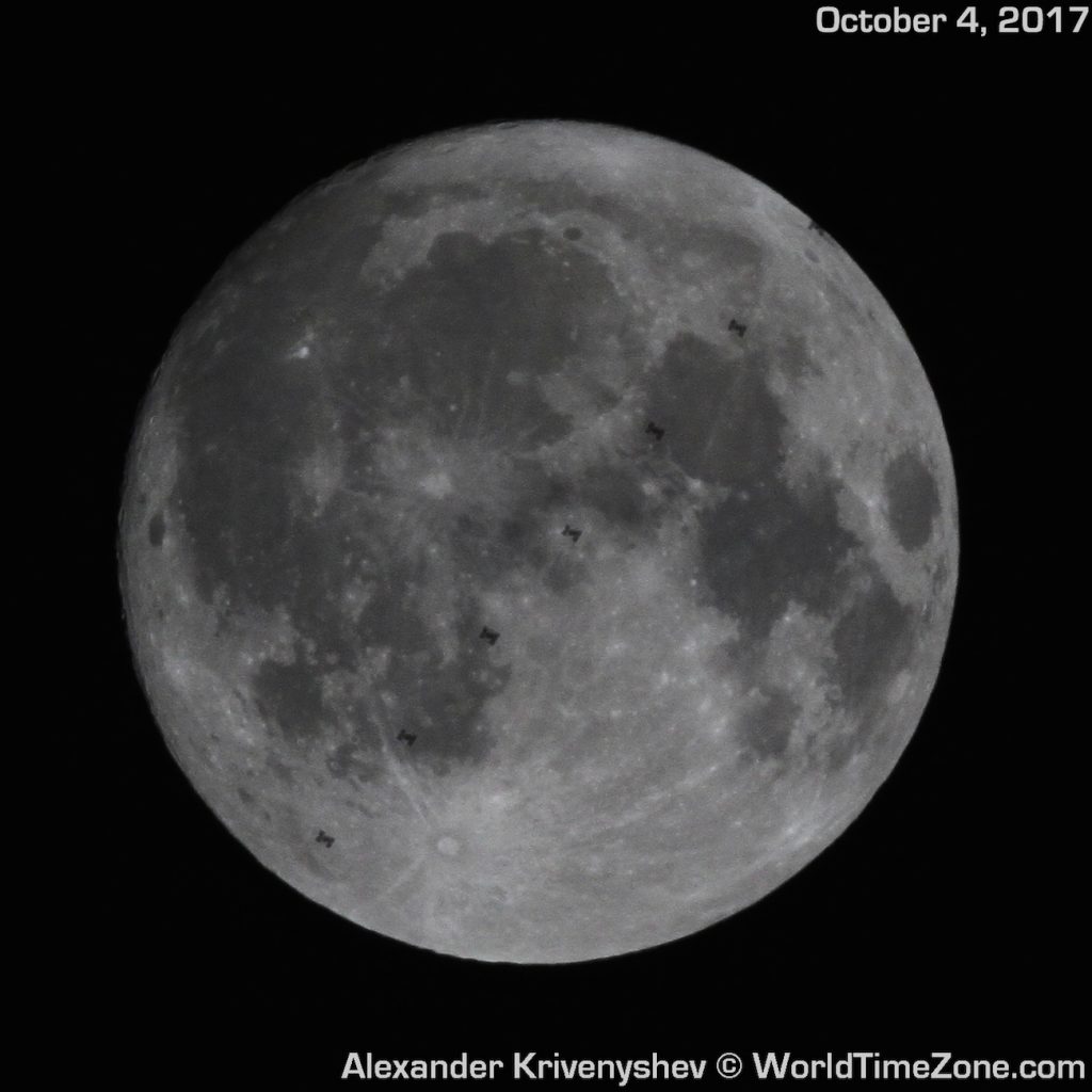 La secuencia del tránsito de la ISS frente a la Luna