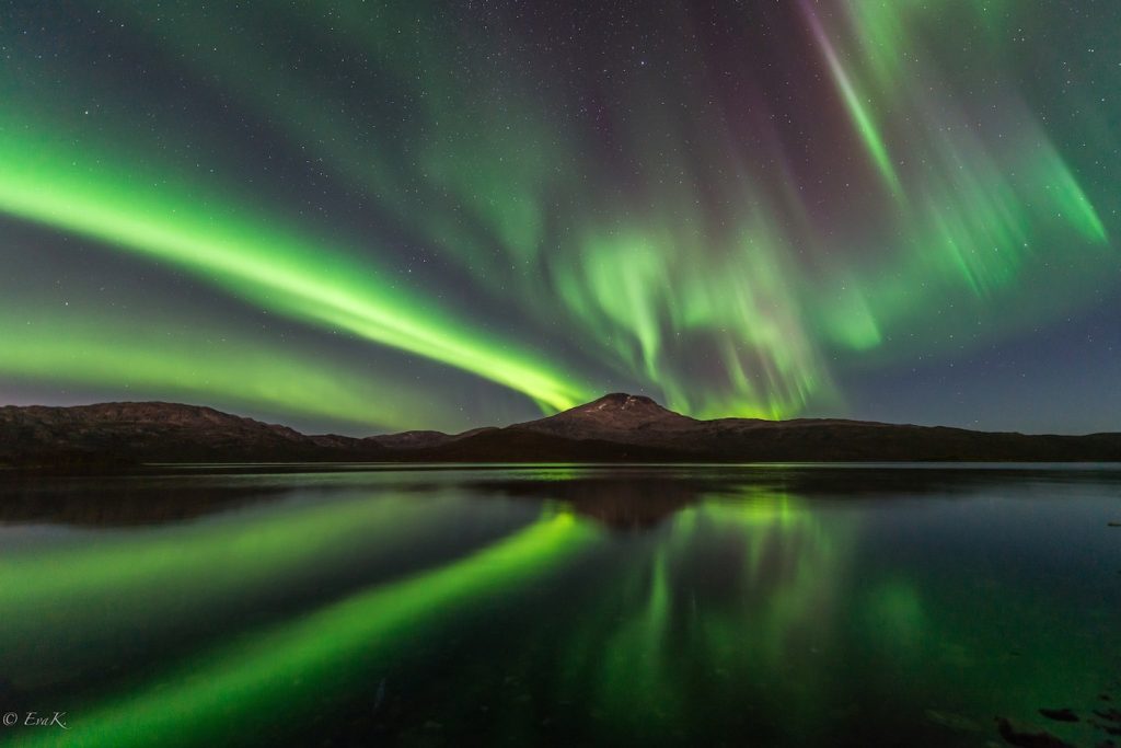 Foto de auroras boreales desde Tromsø, Noruega