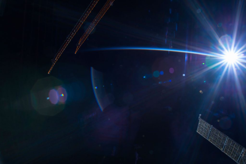 La puesta de Sol desde la Estación Espacial Internacional