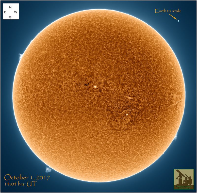 Imagen del Sol en H-alfa (1-octubre-2017)