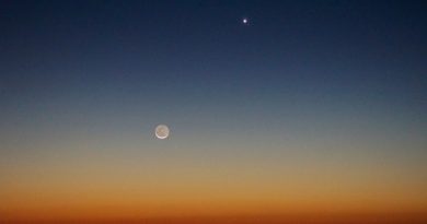 La conjunción de la Luna y Venus desde Maryland, Estados Unidos
