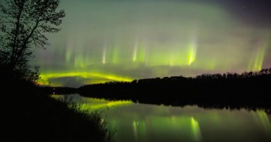 Auroras boreales desde Ontario, Canadá