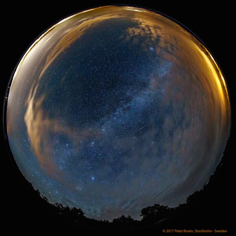 La Vía Láctea y una oriónida desde Suecia