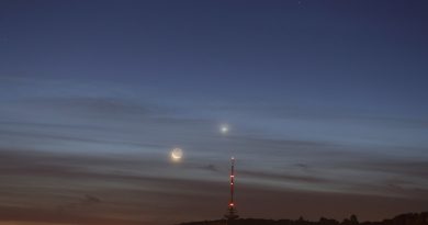 La Luna y Venus desde Stuttgart, Alemania