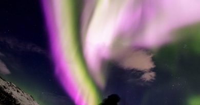 Auroras boreales desde la isla de Kvaløya, Noruega