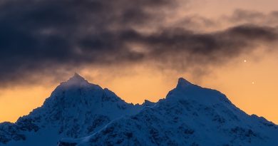 Venus y Júpiter desde Tromsø, Noruega