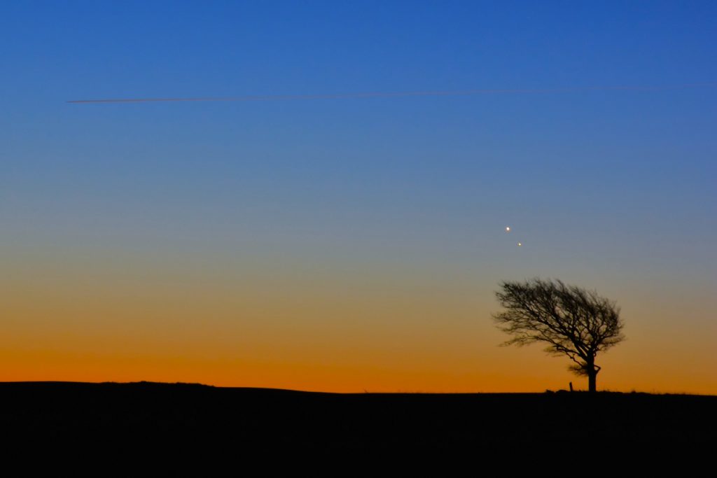 Venus y Júpiter desde Cheltenham, Inglaterra