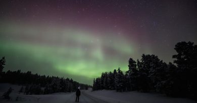 Auroras boreales desde Kaamanen, Finlandia