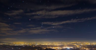 La constelación de Orión desde el Monte Cesen, Italia