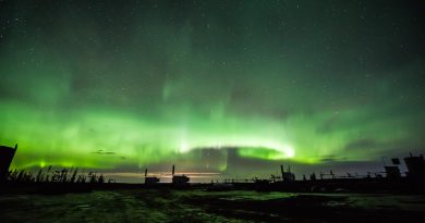 Auroras boreales desde Alberta, Canadá
