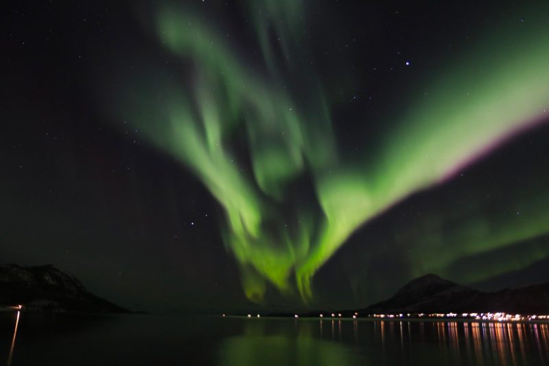 Aurora boreales desde Meløy, Noruega