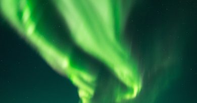 Fotografía de auroras boreales tomada en el norte de Suecia