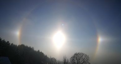 Halo solar fotografiado en Vilna, Lituania