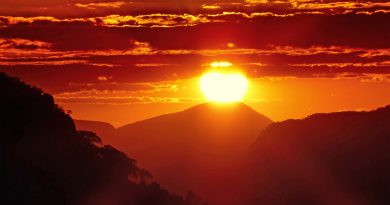 La puesta de Sol desde Mutare, Zimbabue