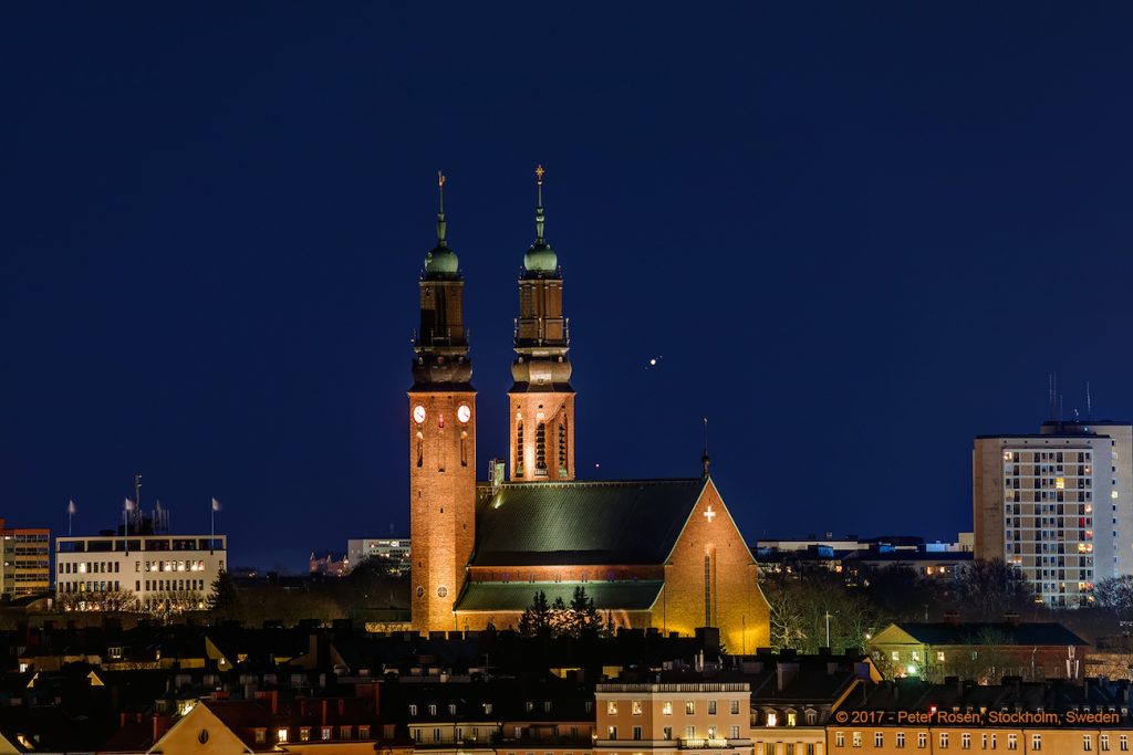 Júpiter y Marte sobre Estocolmo, Suecia